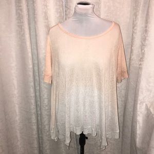 Easel peach cream short sleeve top size large